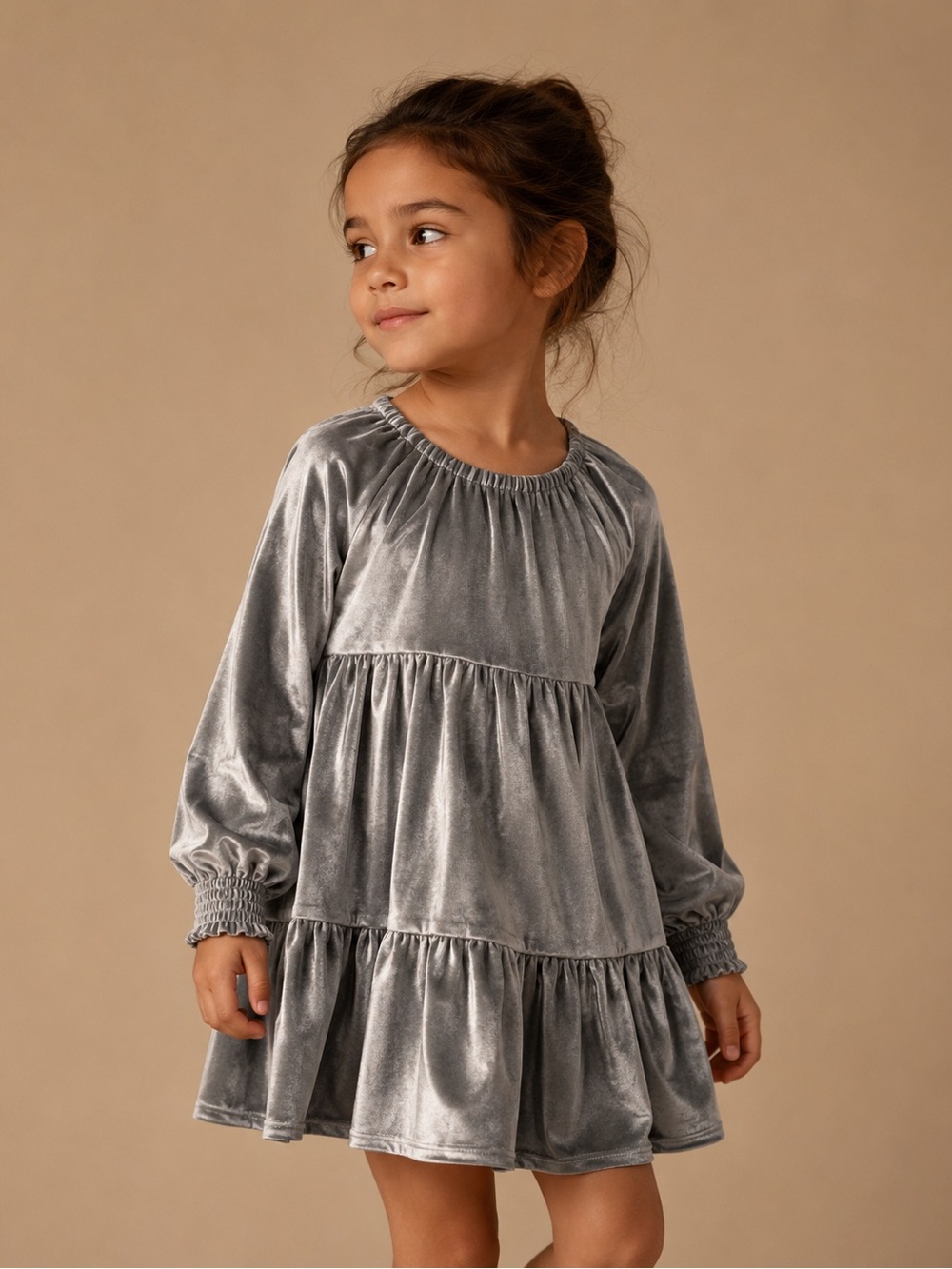 Thereabouts Silver Velvet Girls Dress Size Medium 10/12 Holiday Party NWT